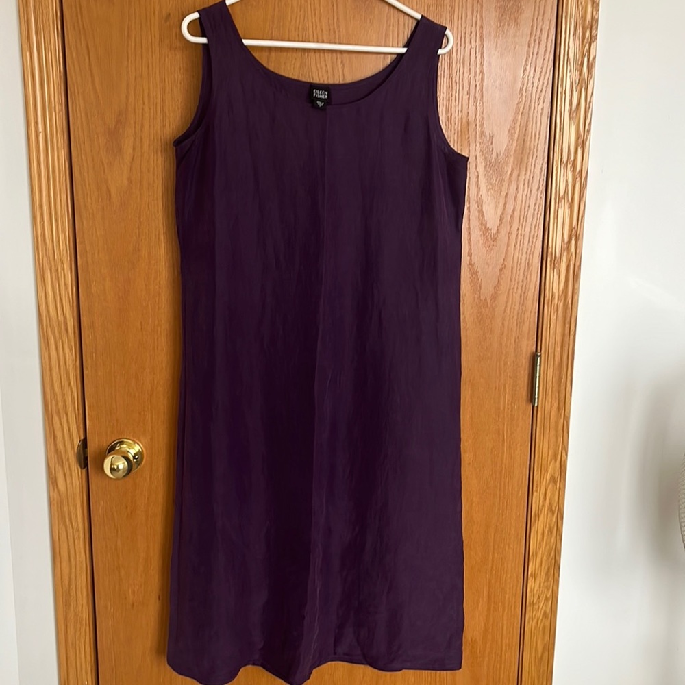 Eileen Fisher silk/linen sheath dress - L